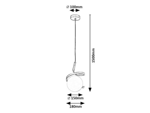 72126-100 Pendul Glob Auriu Rabalux Sarabi 20W