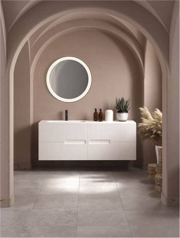 Oglinda rotundă cu LED și dezaburire + sistem touch perfectă pentru machiaj Nova Luce URAL, diametru 60 cm