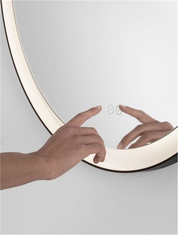 Oglinda rotundă cu LED și dezaburire + sistem touch perfectă pentru machiaj Nova Luce URAL, diametru 60 cm