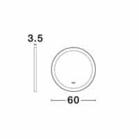 Oglinda rotundă cu LED și dezaburire + sistem touch perfectă pentru machiaj Nova Luce URAL, diametru 60 cm