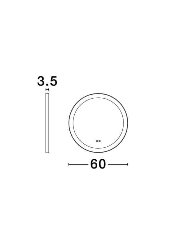 Oglinda rotundă cu LED și dezaburire + sistem touch perfectă pentru machiaj Nova Luce URAL, diametru 60 cm