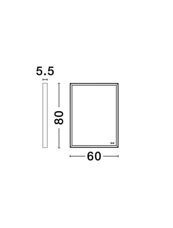 Oglinda LED pentru baie cu sistem de dezaburire și sistem touch Nova Luce AMBROR 80 cm