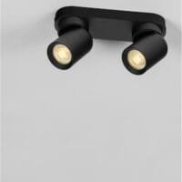 Plafoniera cu două spoturi LED negre Nova Luce Amecy GU10 2x10W