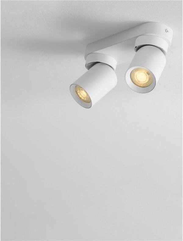 Plafoniera cu două spoturi LED albe Nova Luce Amecy GU10 2x10W