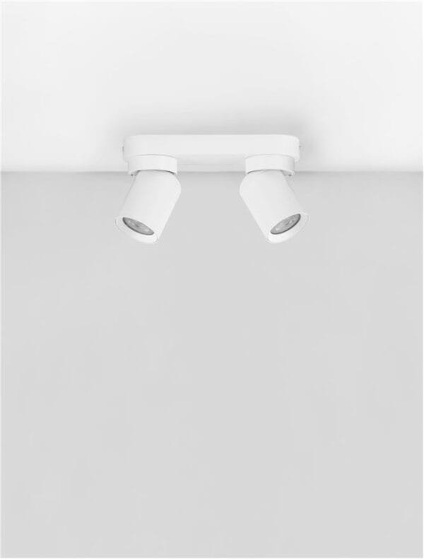 Plafoniera cu două spoturi LED albe Nova Luce Amecy GU10 2x10W