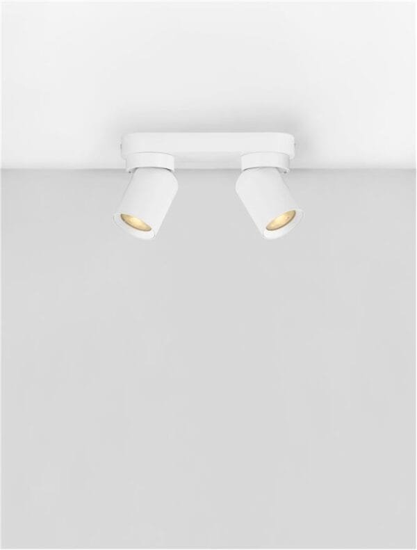 Plafoniera cu două spoturi LED albe Nova Luce Amecy GU10 2x10W