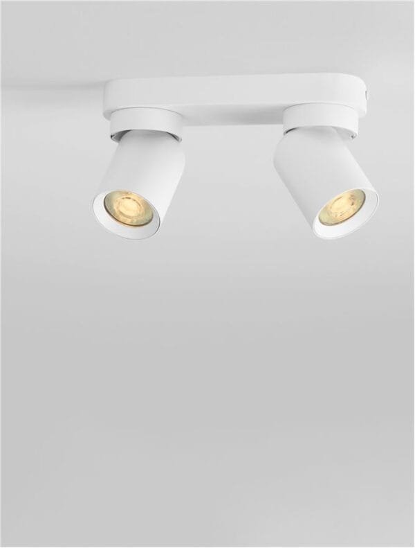 Plafoniera cu două spoturi LED albe Nova Luce Amecy GU10 2x10W