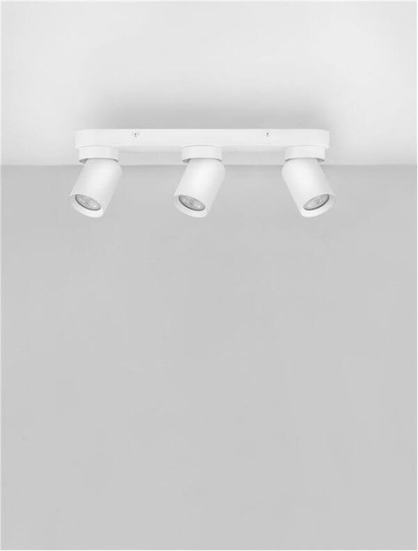 Plafonieră cu trei spoturi LED albe Nova Luce Amecy GU10 3x10W