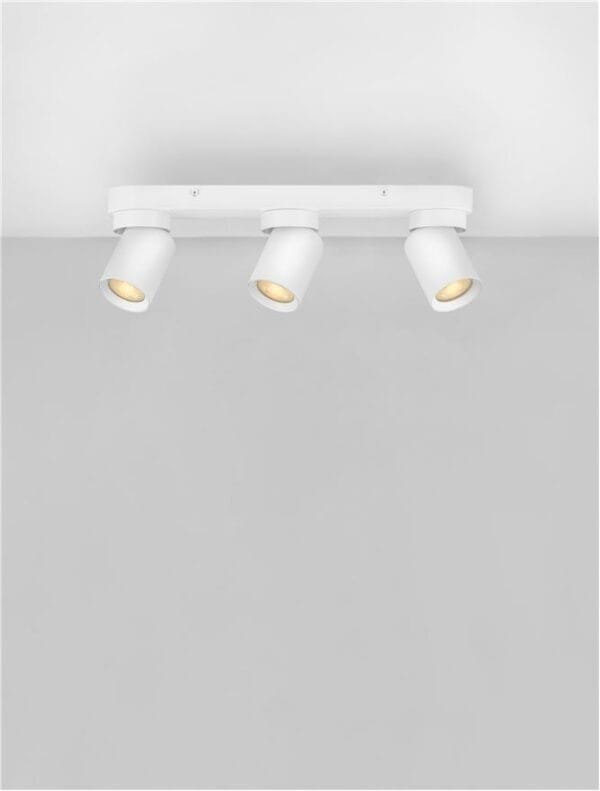 Plafonieră cu trei spoturi LED albe Nova Luce Amecy GU10 3x10W