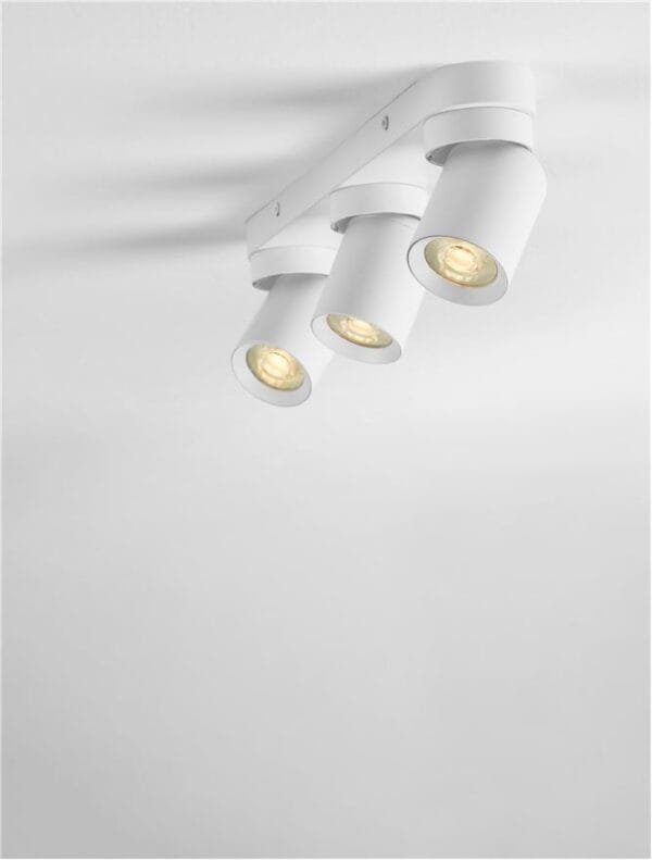 Plafonieră cu trei spoturi LED albe Nova Luce Amecy GU10 3x10W