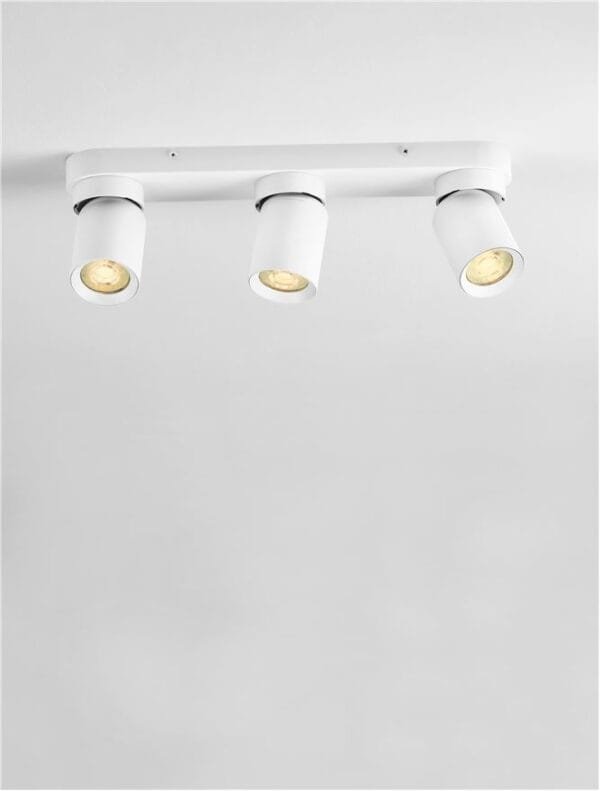 Plafonieră cu trei spoturi LED albe Nova Luce Amecy GU10 3x10W