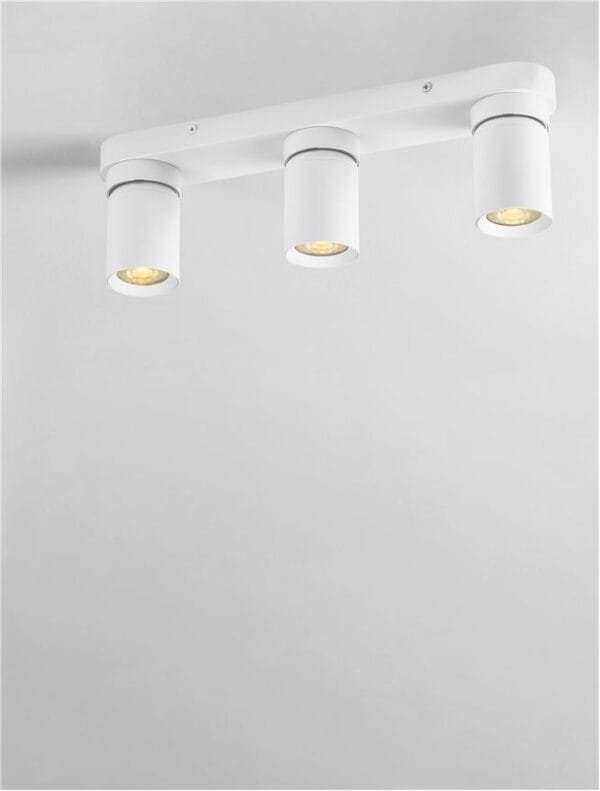 Plafonieră cu trei spoturi LED albe Nova Luce Amecy GU10 3x10W
