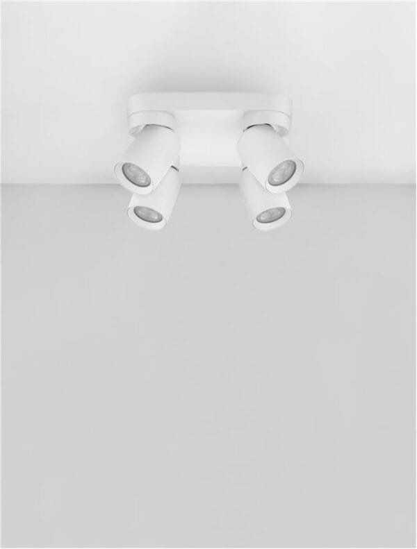 Plafonieră cu patru spoturi LED albe Nova Luce Amecy GU10 4x10W