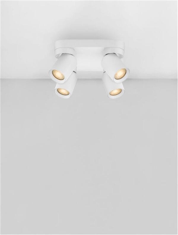 Plafonieră cu patru spoturi LED albe Nova Luce Amecy GU10 4x10W