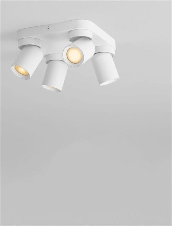 Plafonieră cu patru spoturi LED albe Nova Luce Amecy GU10 4x10W