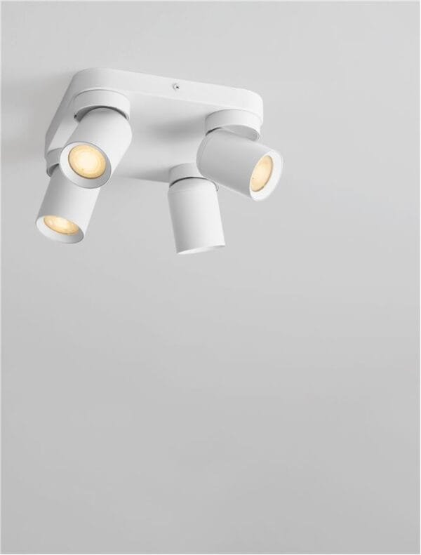 Plafonieră cu patru spoturi LED albe Nova Luce Amecy GU10 4x10W