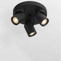 Plafonieră rotundă cu trei spoturi LED negre Nova Luce Amecy GU10 3x10W