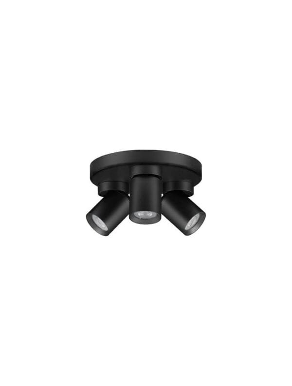 Plafonieră rotundă cu trei spoturi LED negre Nova Luce Amecy GU10 3x10W