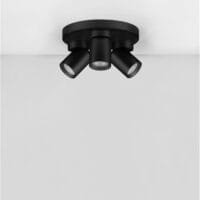 Plafonieră rotundă cu trei spoturi LED negre Nova Luce Amecy GU10 3x10W