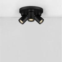 Plafonieră rotundă cu trei spoturi LED negre Nova Luce Amecy GU10 3x10W