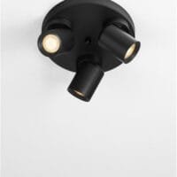 Plafonieră rotundă cu trei spoturi LED negre Nova Luce Amecy GU10 3x10W