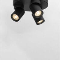 Plafonieră rotundă cu trei spoturi LED negre Nova Luce Amecy GU10 3x10W