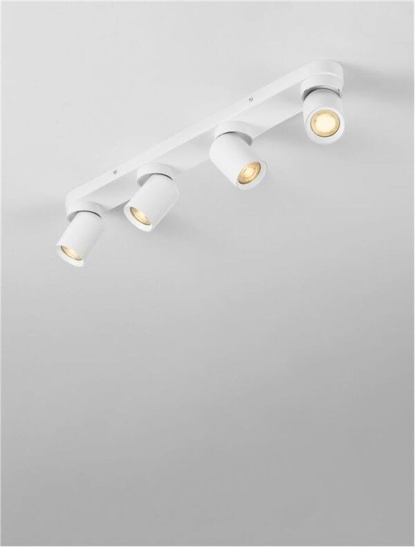 Șină cu patru spoturi LED albe Nova Luce Amecy GU10 4x10W
