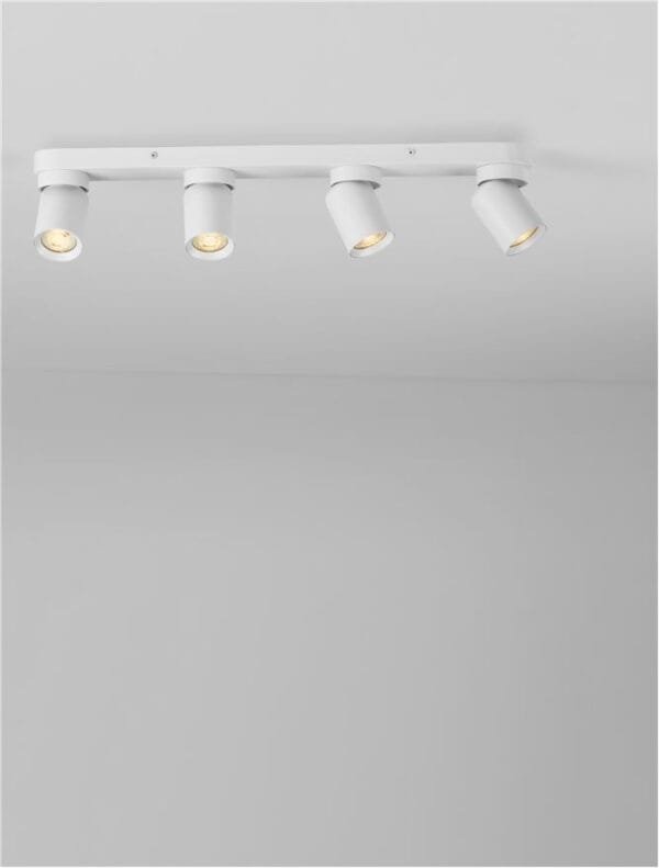 Șină cu patru spoturi LED albe Nova Luce Amecy GU10 4x10W