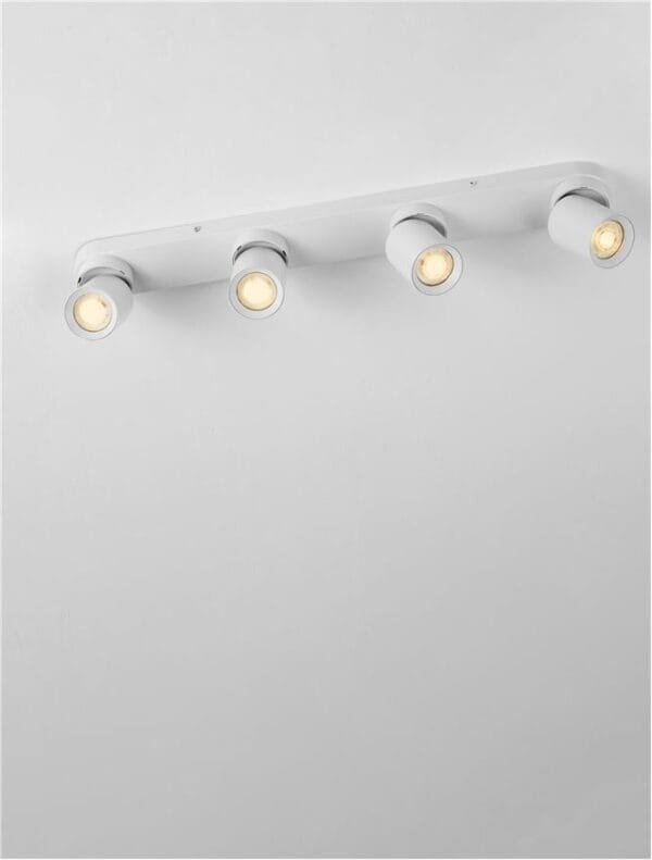 Șină cu patru spoturi LED albe Nova Luce Amecy GU10 4x10W