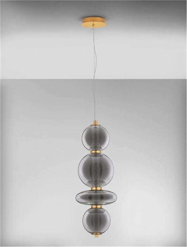Pendul auriu-fumuriu dimabil Nova Luce Navi 20W