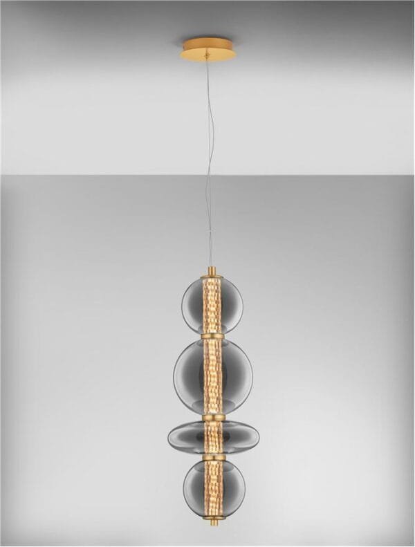 Pendul auriu-fumuriu dimabil Nova Luce Navi 20W