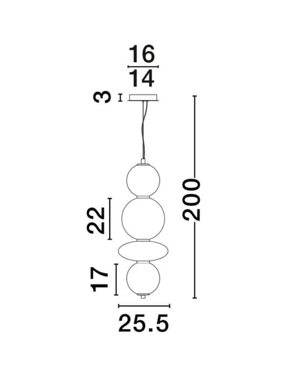 Pendul auriu-fumuriu dimabil Nova Luce Navi 20W