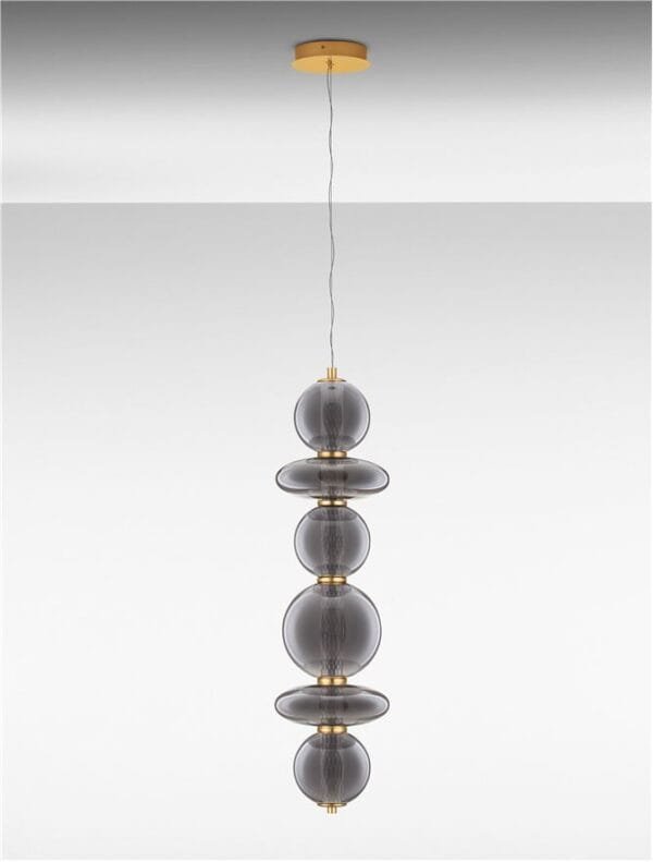 Pendul auriu-fumuriu dimabil Nova Luce Navi 27W