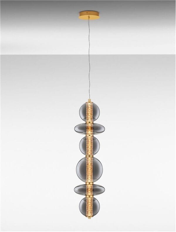 Pendul auriu-fumuriu dimabil Nova Luce Navi 27W