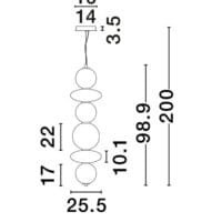 Pendul auriu-fumuriu dimabil Nova Luce Navi 27W