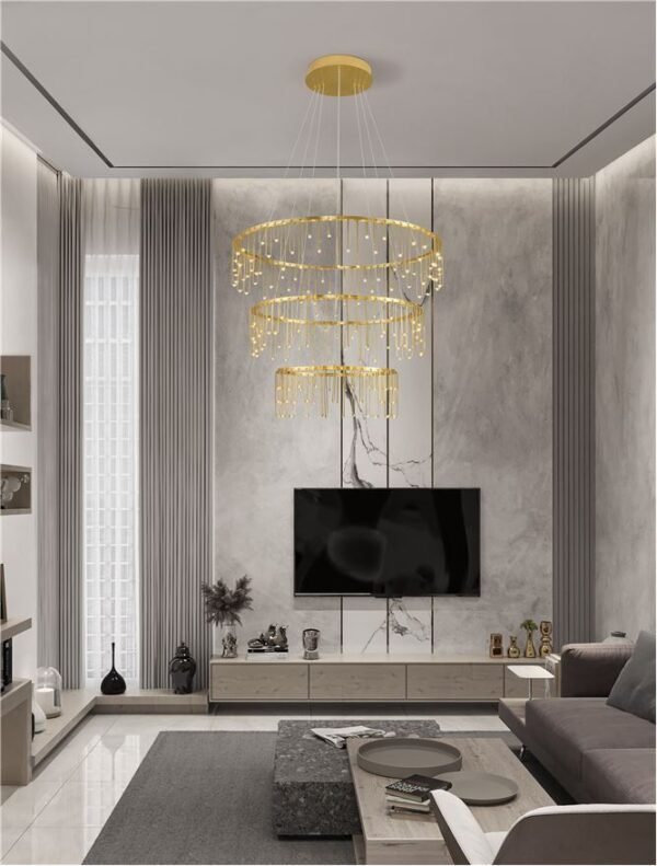 Lustră LED modernă aurie Nova Luce Stellar 72W Dimabilă