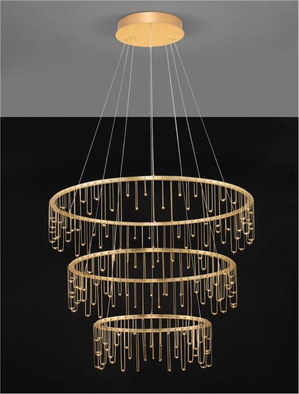 Lustră LED modernă aurie Nova Luce Stellar 72W Dimabilă