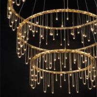 Lustră LED modernă aurie Nova Luce Stellar 72W Dimabilă