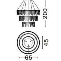 Lustră LED modernă neagră Nova Luce Stellar 72W Dimabilă