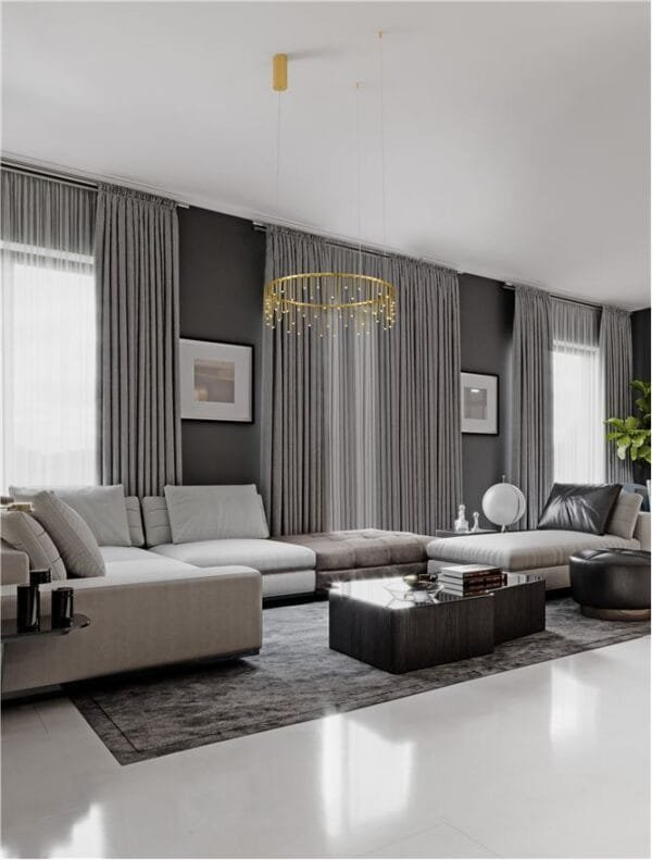 Lustră LED modernă aurie Nova Luce Stellar 26W Dimabilă