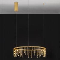 Lustră LED modernă aurie Nova Luce Stellar 26W Dimabilă