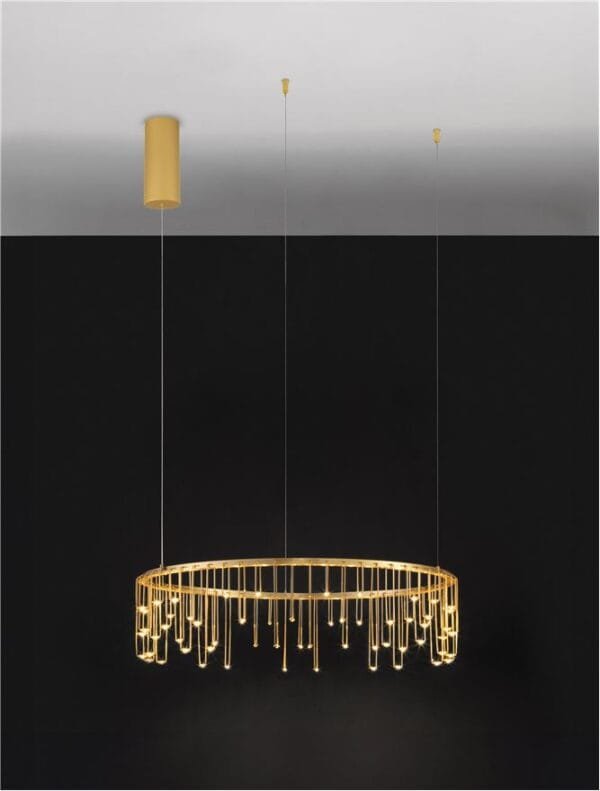 Lustră LED modernă aurie Nova Luce Stellar 26W Dimabilă