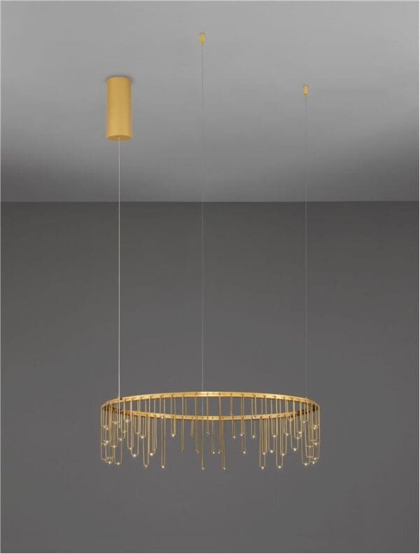Lustră LED modernă aurie Nova Luce Stellar 26W Dimabilă
