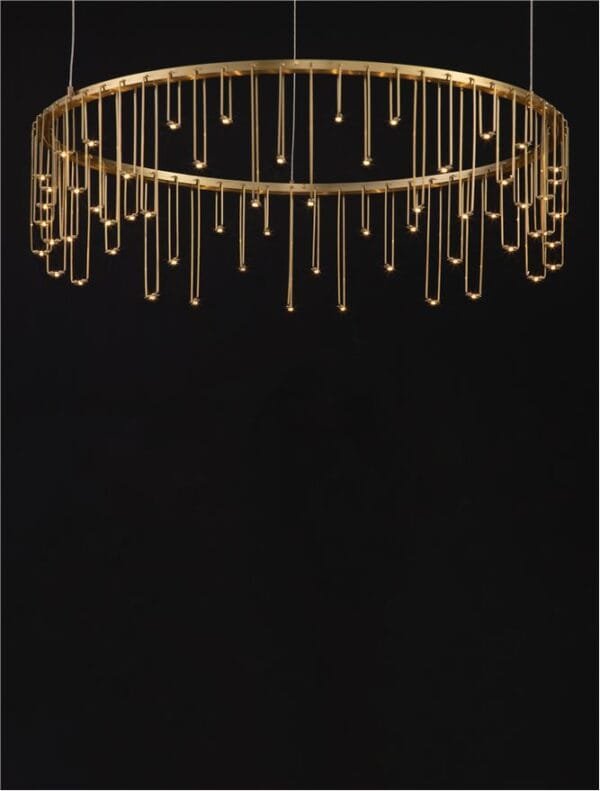 Lustră LED modernă aurie Nova Luce Stellar 26W Dimabilă