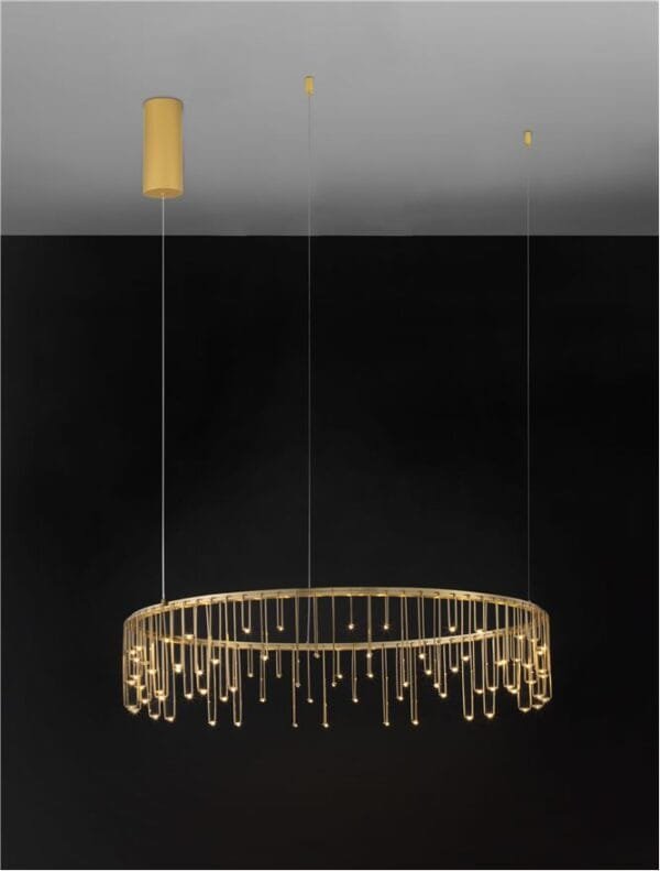 Lustră LED modernă aurie Nova Luce Stellar 31W Dimabilă