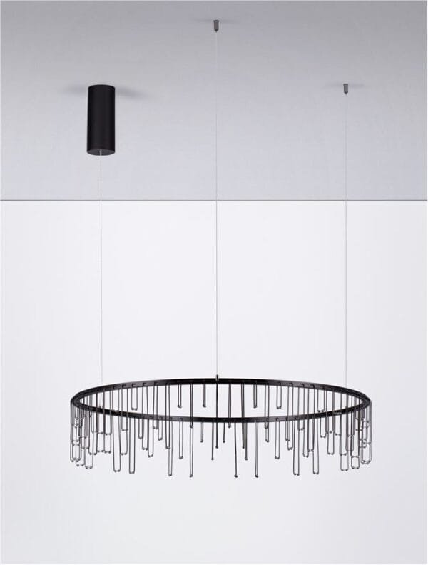 Lustră LED modernă neagră Nova Luce Stellar 30W Dimabilă