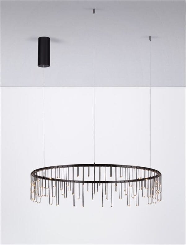 Lustră LED modernă neagră Nova Luce Stellar 30W Dimabilă