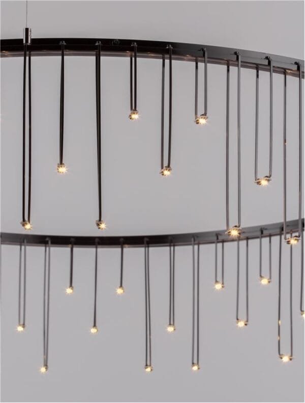 Lustră LED modernă neagră Nova Luce Stellar 30W Dimabilă