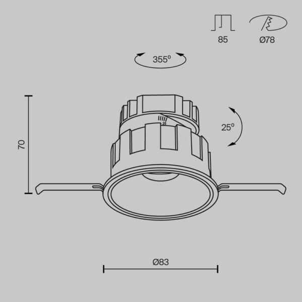 Spot Led Încastrat Mayoni Wise 10W 36° alb