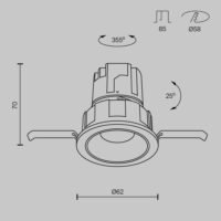Spot Led Încastrat Mayoni Wise 7W 36°